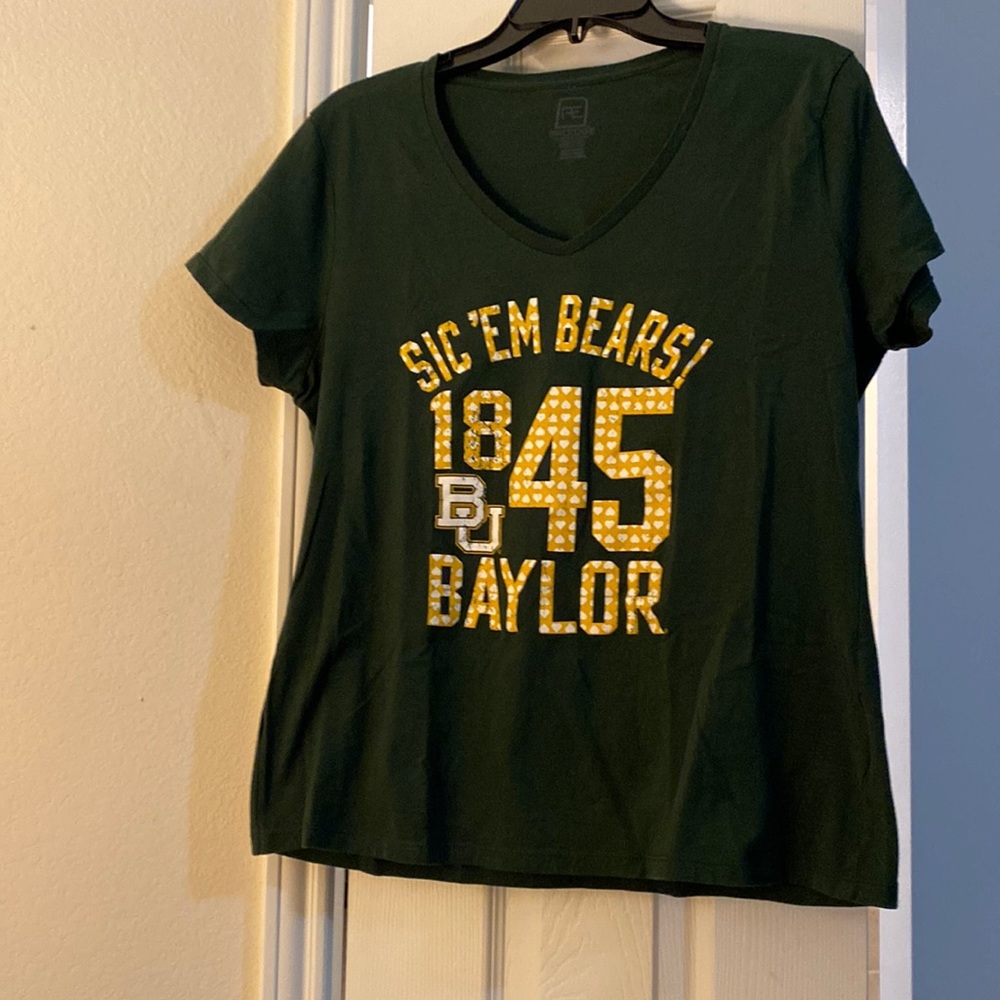 Forest green large female cut Baylor tee